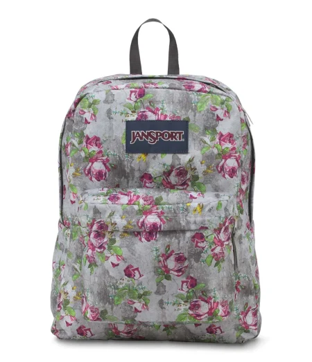 תיק גב ג'נספורט אפור פרחוני Jansport SuperBreak multicolor