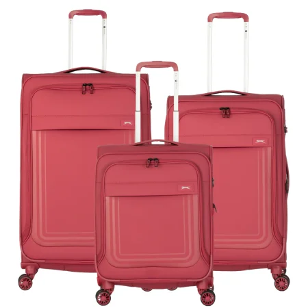 סט 3 מזוודות בד פרימיום SLAZENGER ICON 28/24/20 – עם תא חליפון, תא רחצה ומנעולי TSA