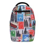 תיק גב מעוצב לנוער וללימודים KISS WHALE Stamps