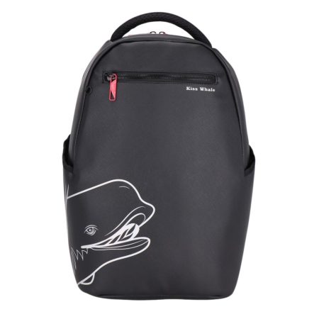 תיק גב מעוצב לנוער וללימודים KISS WHALE White Whale - Black Edition